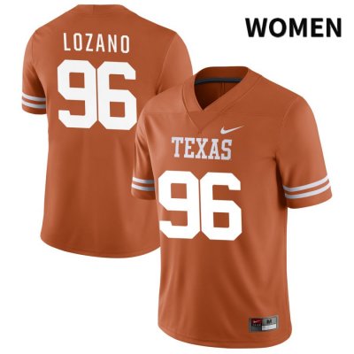 Texas Longhorns Women's #96 Gabriel Lozano Authentic Orange NIL 2022 College Football Jersey CZS17P8C